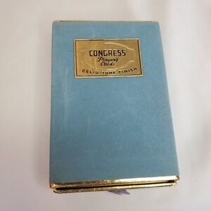 Vintage Congress Playing Cards Cel-U-Tone‎ Case Frisco Deck USA